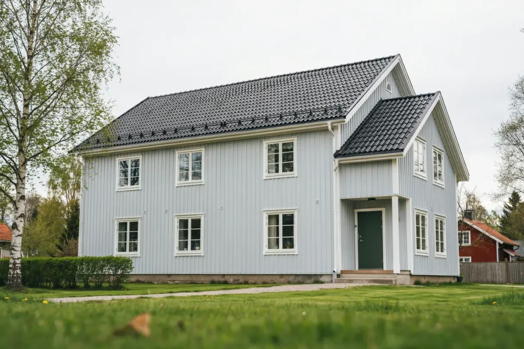 fasadrenovering och till ggsisolering av villa i pixbo